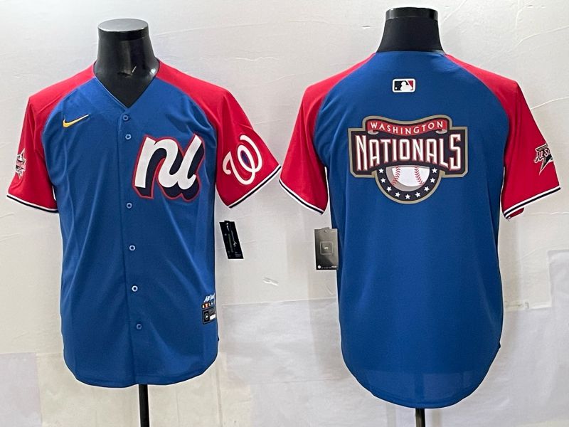 Men Washington Nationals Blank Blue All star 2025 Nike MLB Jersey style 05->washington nationals->MLB Jersey